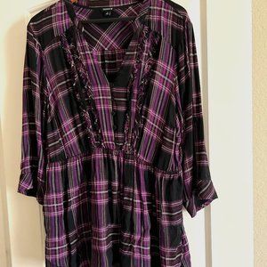 Torrid 3/4 Sleeve Button Top Babydoll Blouse
